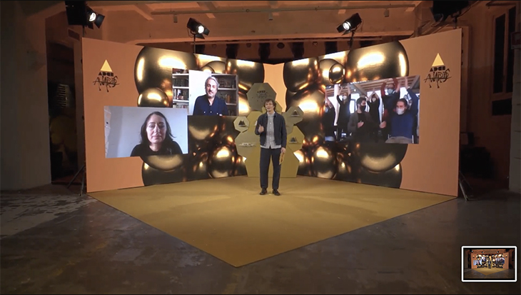 Il momento dell'annuncio del vincitore del Grand Prix 2020 