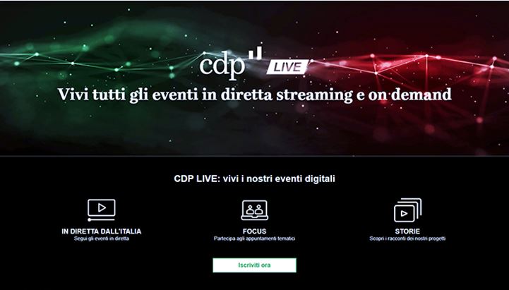 Un'immagine della home page di CDP Live