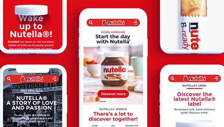Immagini dal nuovo sito di Nutella firmato Ogilvy