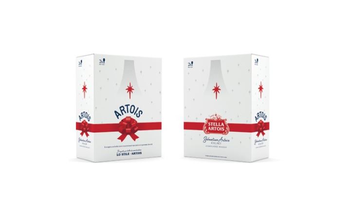 Il pack della promo natalizia targata Stella Artois