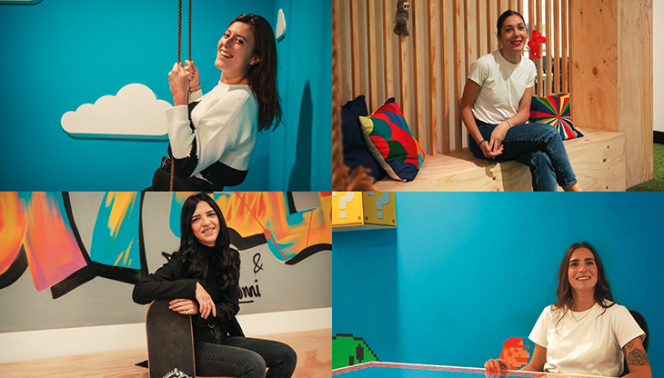 In alto, Gaia Di Gerlando (sinistra) e Valentina Barone; in basso, Giovanna Stelitano (sinistra) e Virginia De Siro