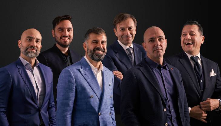 Il board di Different. Da sinistra: Lorenzo Cabras, Michele Polico, Davide Arduini, Roberto Frassinelli, Massimiliano Gusmeo, Andrea Cimenti