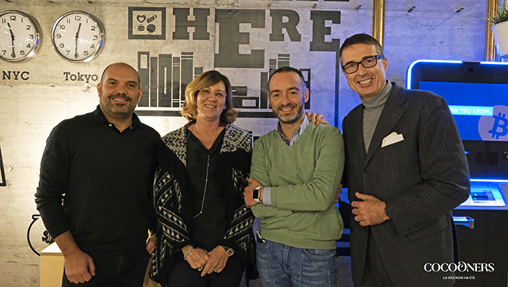 Maurizio De Palma, Eliana Gandolfi, Carlo Giovanni Conti e Lorenzo Brufani, fondatori di Cocooners.com