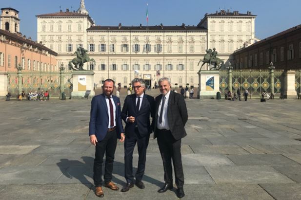 Christian Zegna, admin di Btrees, Giovanni Radis, presidente di Réseau Entreprendre Piemonte, e Massimo Mereta, direttore di Fondazione Michelin Sviluppo