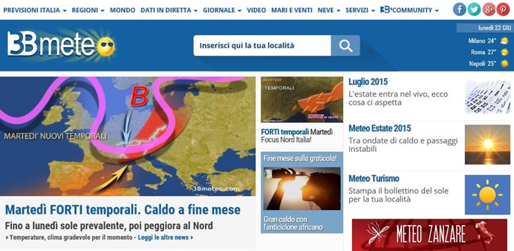 3bmeteo.com: la total digital audience cresce del 48%. +15 ...