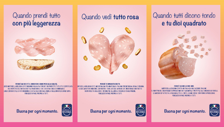 I tre soggetti della campagna su stampa trade