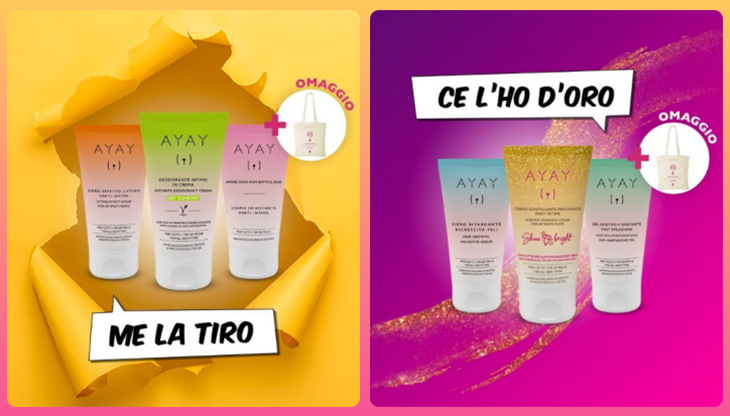 I due soggetti della nuova campagna pubblicitaria Ayay