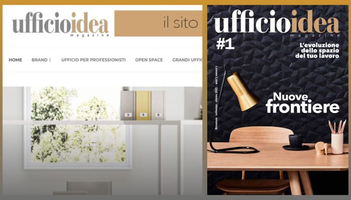 Un dettaglio del sito Ufficioidea.it e della prima copertina di Ufficioidea Magazine