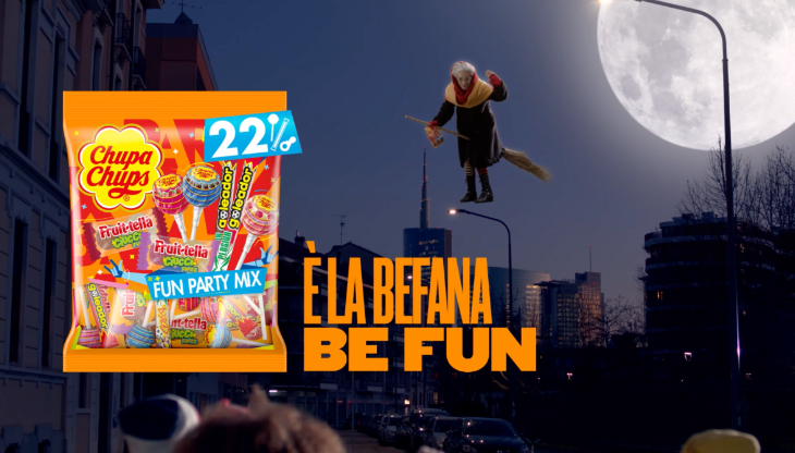 Un frame del nuovo spot Chupa Chups realizzato in vista dell'Epifania