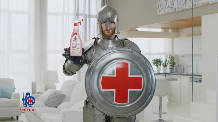 Un'immagine dello spot tv di Germo