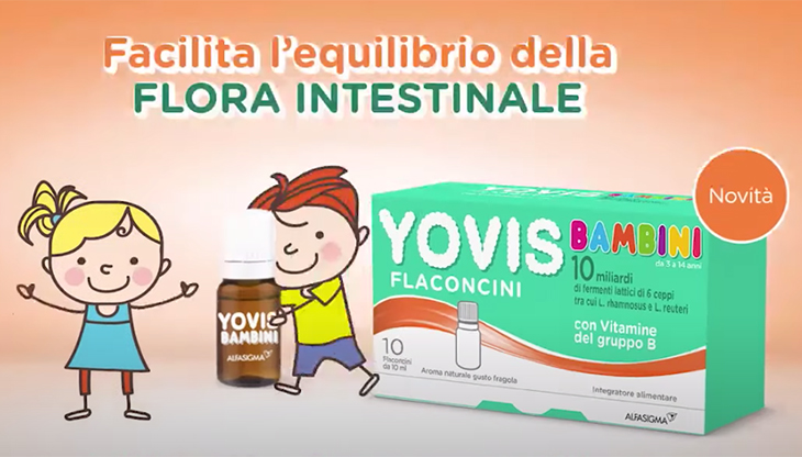 Un frame dello spot realizzato da Dlvbbdo per Yovis Bambini