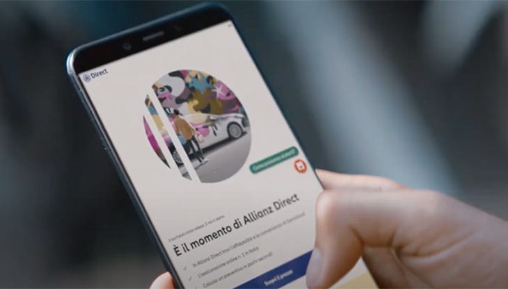 Un frame del nuovo spot di Allianz Direct