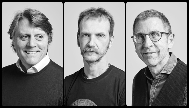 I tre soci di MullenLowe Group Italy: Diego Ricchiuti, Nicola Rovetta e Luca Grigolli