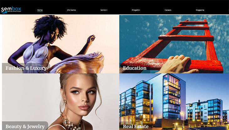 Un'immagine del nuovo sito di Sembox