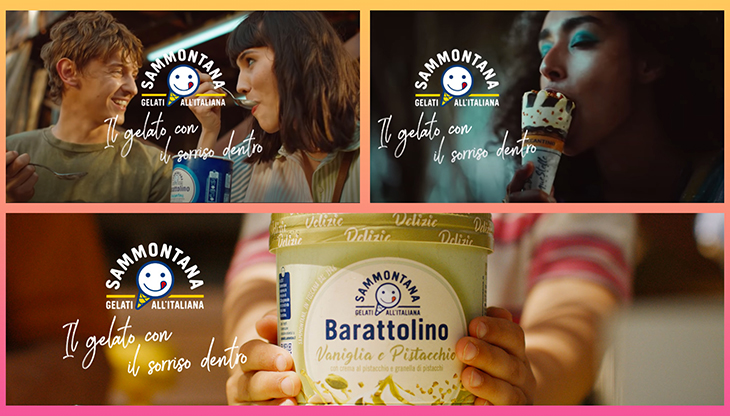 Alcune immagini delle creatività per Barattolino e Cinque Stelle Sammontana