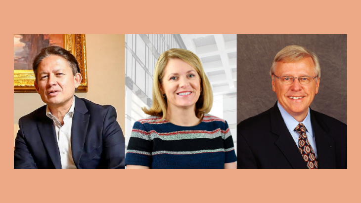 Da sinistra, V. Paul Unruh, Rosemary Harnett e Johannes Risseeuw