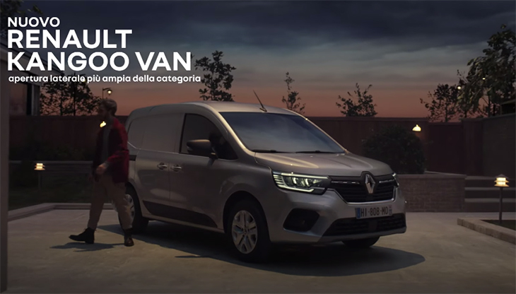Un frame dello spot dedicato al nuovo Renault Kangoo Van