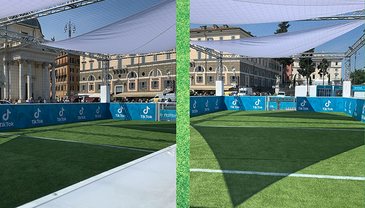 La FanZone di Piazza del Popolo a Roma realizzata da TikTok