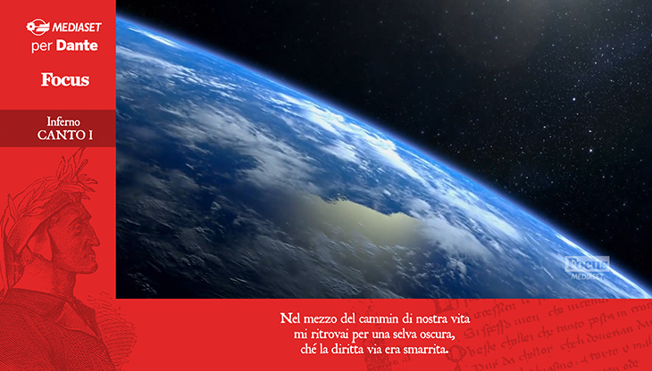 Un'immagine dell'iniziativa Mediaset per Dante prevista sul canale Focus
