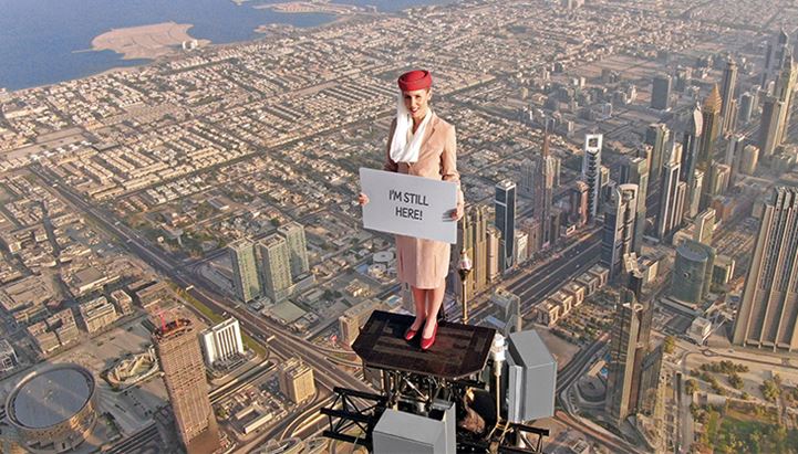 Emirates sulla cima del Burj Khalifa nel nuovo spot