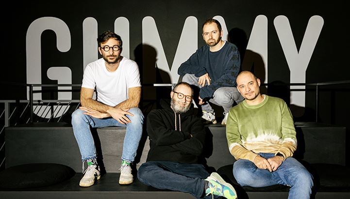 I quattro soci di Gummy Industries: Michele Pagani, Alessandro Mininno, Giorgio Mininno e Fabrizio Martire