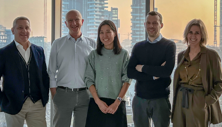 Da sinistra: Francesco Bonomo, Fausto Caprini, Jana Nurmukhanova, Federico Salina e Fabiana Alcaino