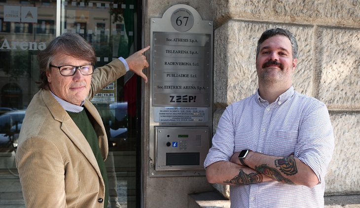 Matteo Montan, AD Gruppo editoriale Athesis, e Nicola Voltolin, Agency Director