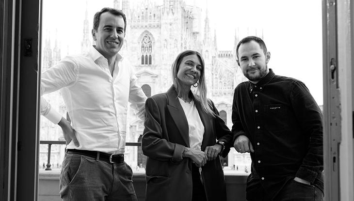 L’head of strategy Jacopo Bordin, la ceo e creative director Veronica Ponti e l’art director supervisor Mirko Colombo