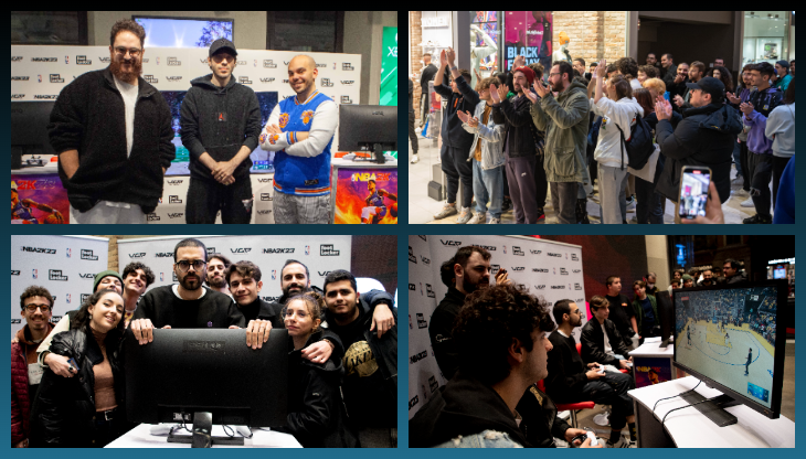 Alcuni momenti dei meet&greet in store con gli ambassador del torneo