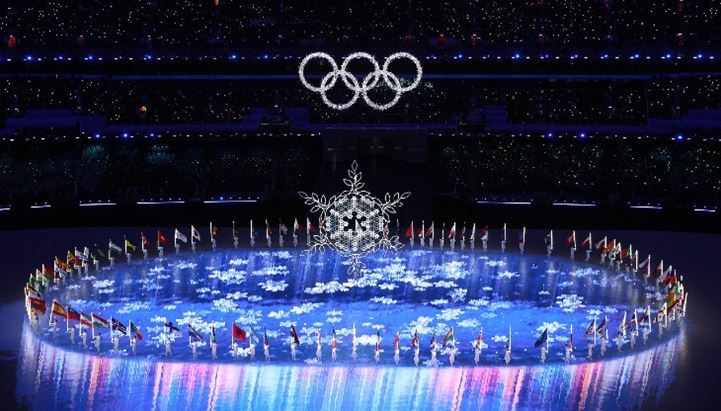 La cerimonia di chiusura di Pechino 2022 (foto Getty)