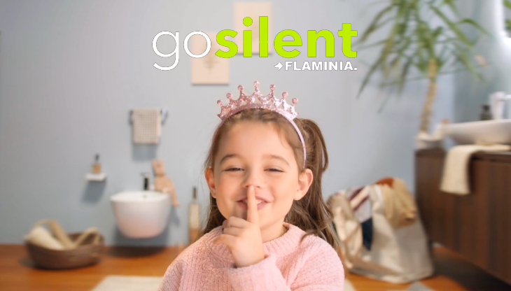 Un frame dal nuovo spot di 30 secondi di Ceramica Flaminia