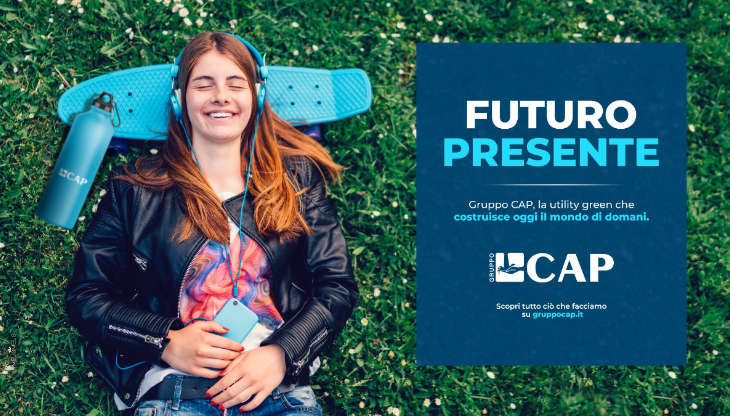 Uno dei soggetti della campagna "Futuro Presente" di Gruppo CAP