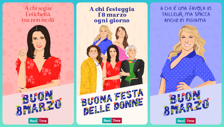 Alcuni dei soggetti della campagna lanciata da Real Time per l'8 marzo