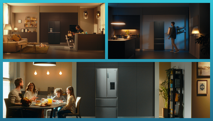 Alcune scene tratte dal nuovo spot Haier dedicato alla nuova gamma multidoor di frigoriferi