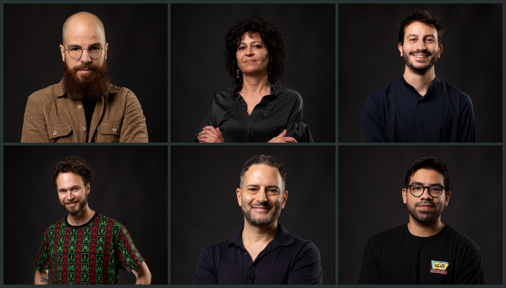 In alto, da sinistra: Giorgio Turco, Federica Medori, Fabio Pistoia. In basso, da sinistra: Antonio Serafini, Dario Agnello, Franco Padilla