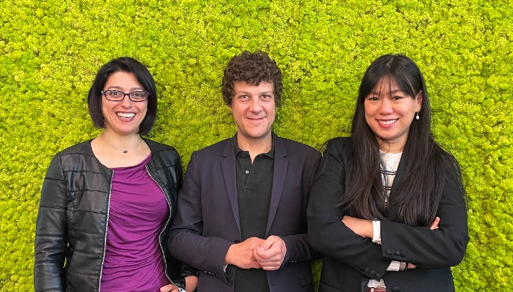 Da sinistra: Claudia Mammarella, Gaetano Polignano e Amanda Lim