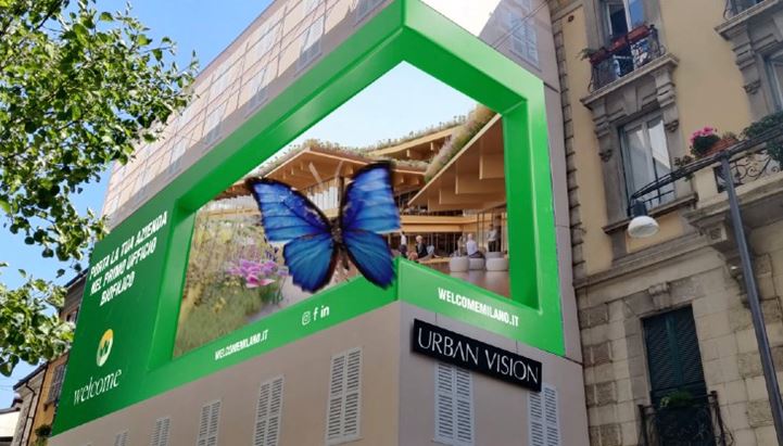 Un'affissione 3D di Welcome in Corso Garibaldi a Milano