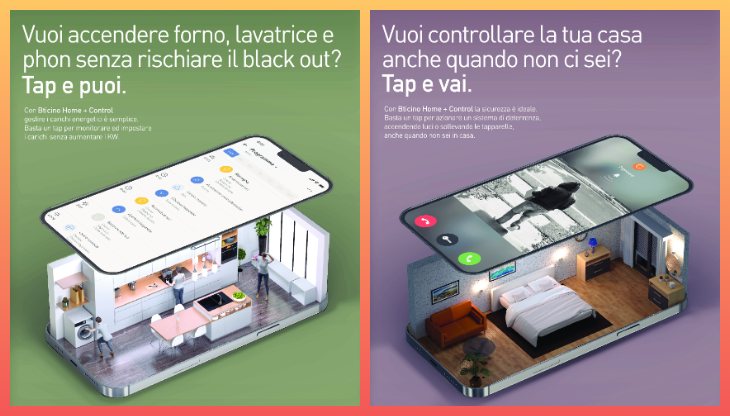 Due dei soggetti della campagna BTicino