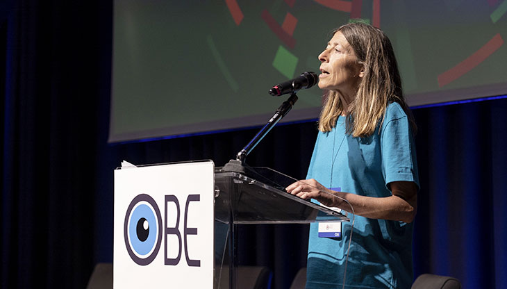 Laura Corbetta interviene nel corso dell'OBE Summit 2022