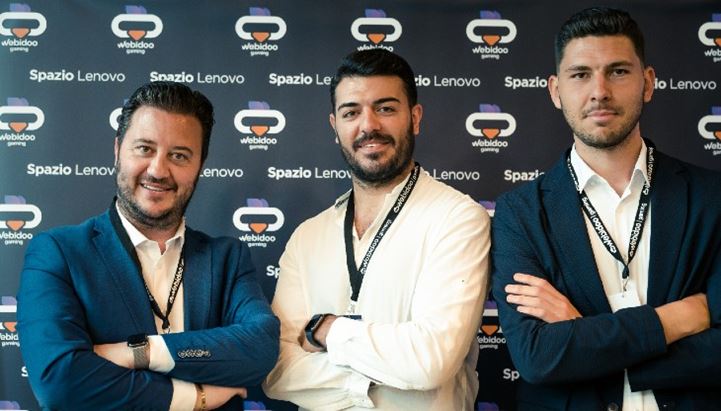 Da sin.: Daniel Rota, Ceo di Webidoo; Fulvio De Siena, Business Development Manager di Webidoo gaming; Manuel Cavalli, Founder & Ceo Webidoo gaming