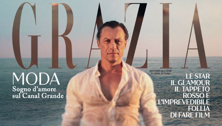 Un dettaglio della copertina del numero speciale di Grazia dedicato alla Mostra del Cinema di Venezia