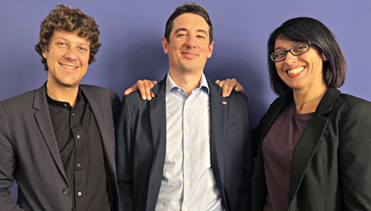 Da sinistra: Gaetano Polignano, Davide Ricco e Claudia Mammarella di Tangoo