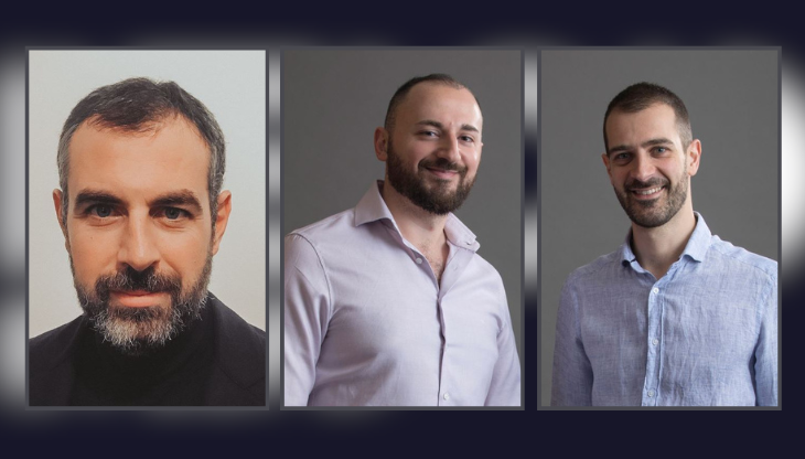 Da sinistra: Alessandro Volpi di Rebold Italia, Gabriele Contilli e Pasquale Altamura di Rocket PPC