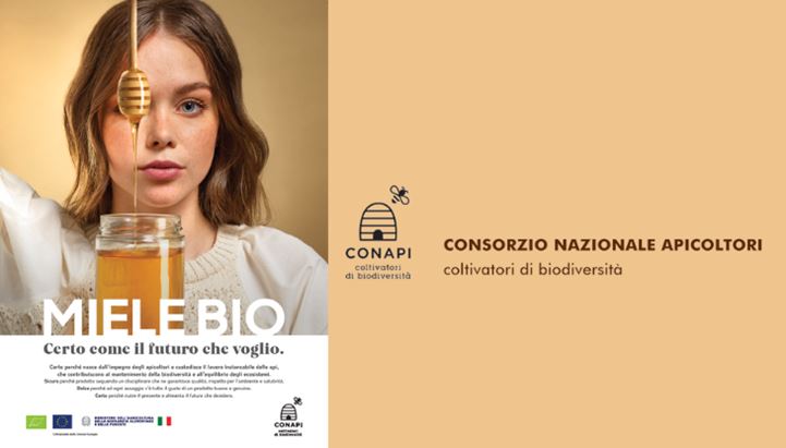 Conapi va in comunicazione con una campagna dedicata al Miele Bio. Firma Ldb Advertising  