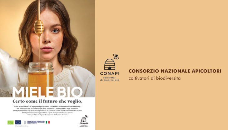 Conapi va in comunicazione con una campagna dedicata al Miele Bio. Firma Ldb Advertising  