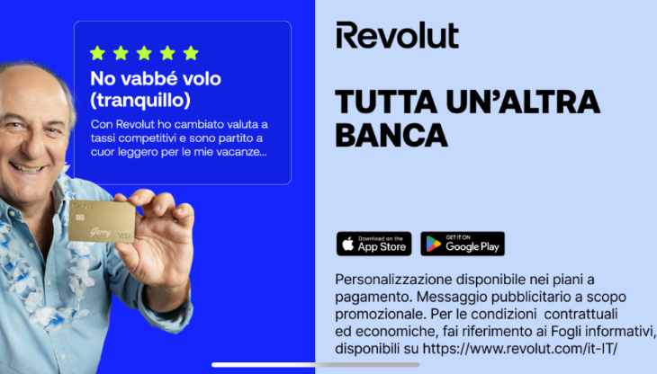 Gerry Scotti, testimonial di Revolut