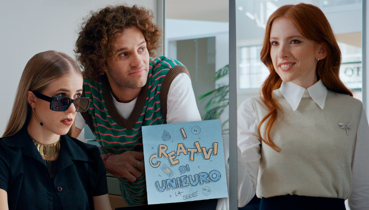 Alcune dei protagonisti della serie "I creativi di Unieuro"