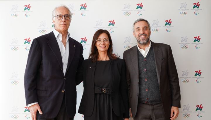 Da sinistra: Giovanni Malagò, Rebecca Varoli Piazza e Andrea Varnier
