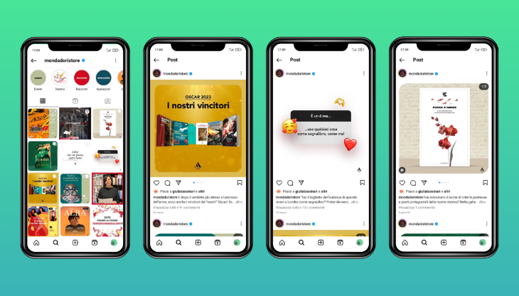 I contenuti Instagram e TikTok di Mondaodori Store sono gestiti da Altavia