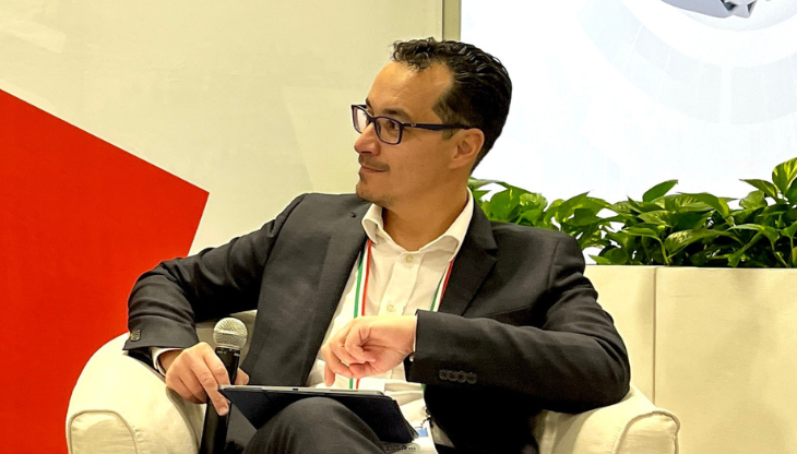 Luca Barbieri, presidente di Blum USA e co-founder di Blum, al CES 2023 di Las Vegas